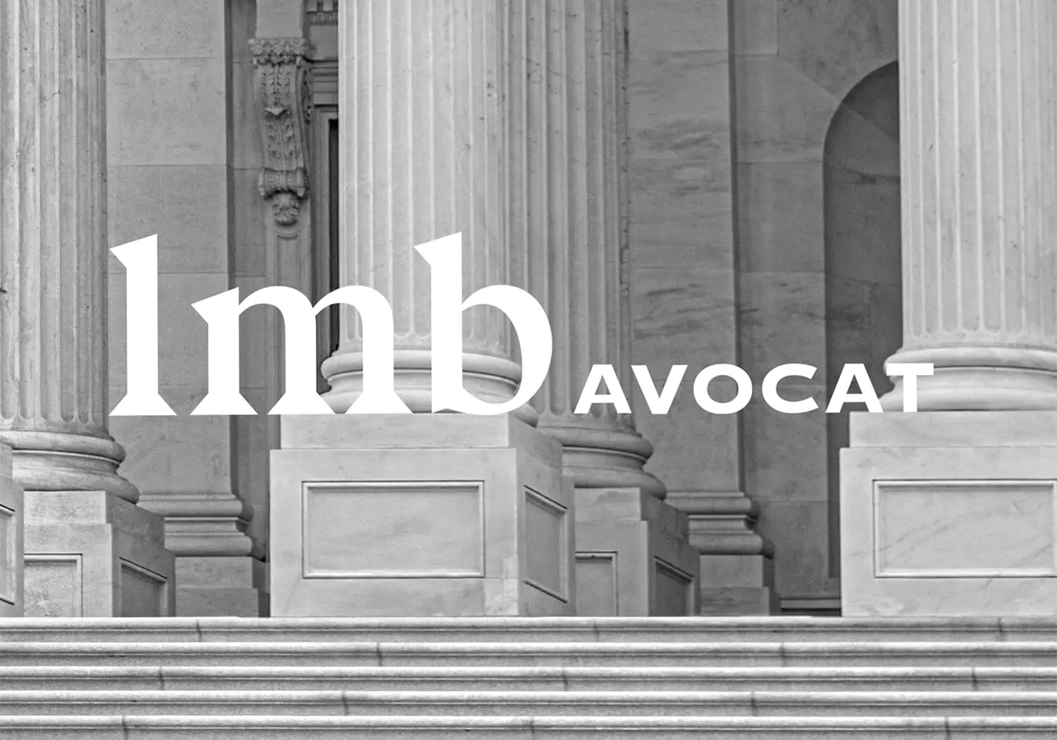 Le logo lmb avocat, s'inspire des colonnes et des escaliers des palais de justice, design by dessiné par jean-charles abrial 