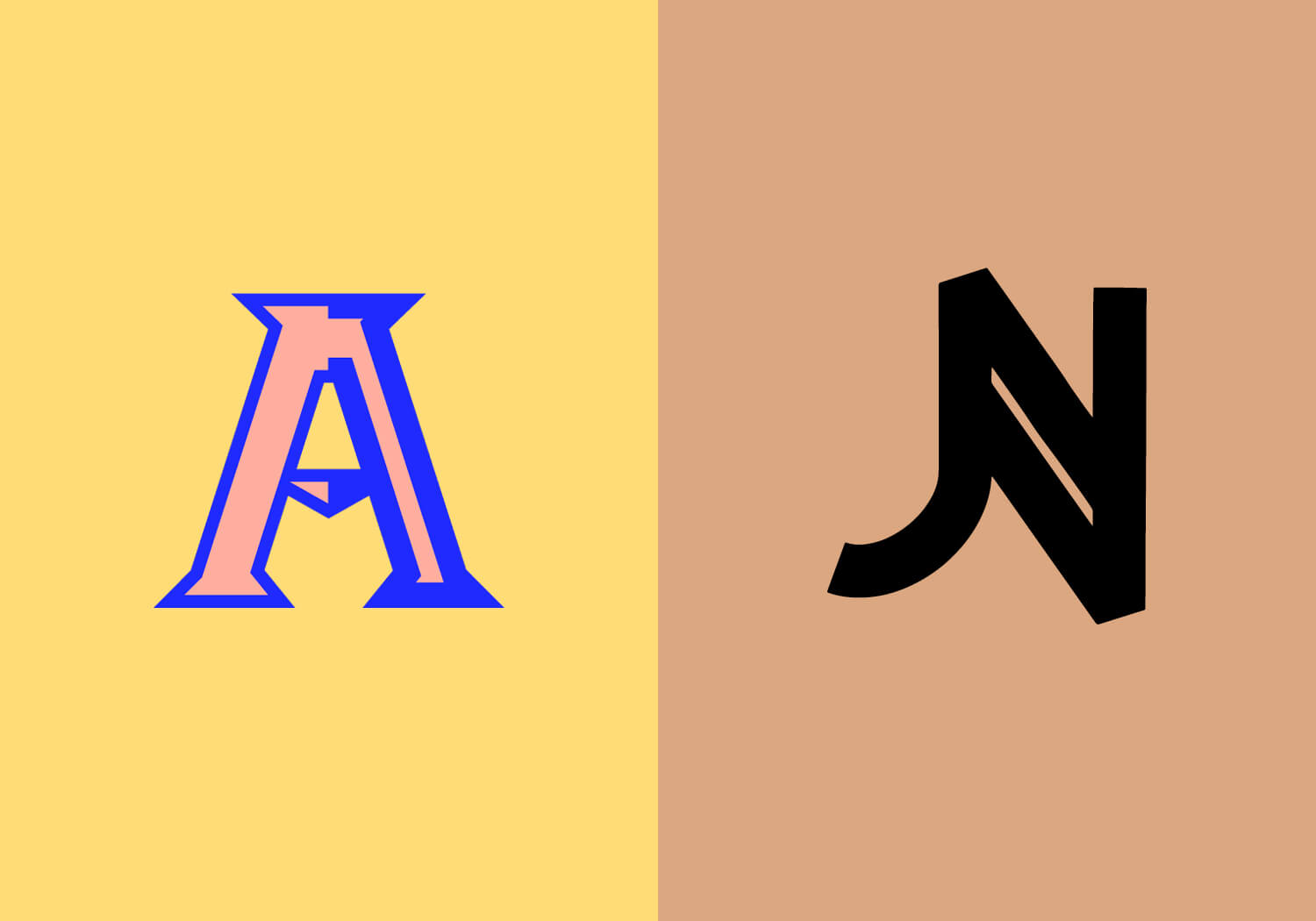 typographie expressive sur fond de couleur, design jean-charles abrial 