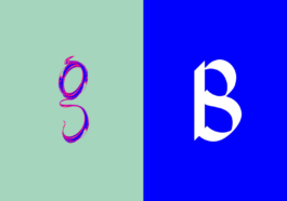 dessin de lettre pour le G et le B sur fond de couleur, design Jean-charles abrial 