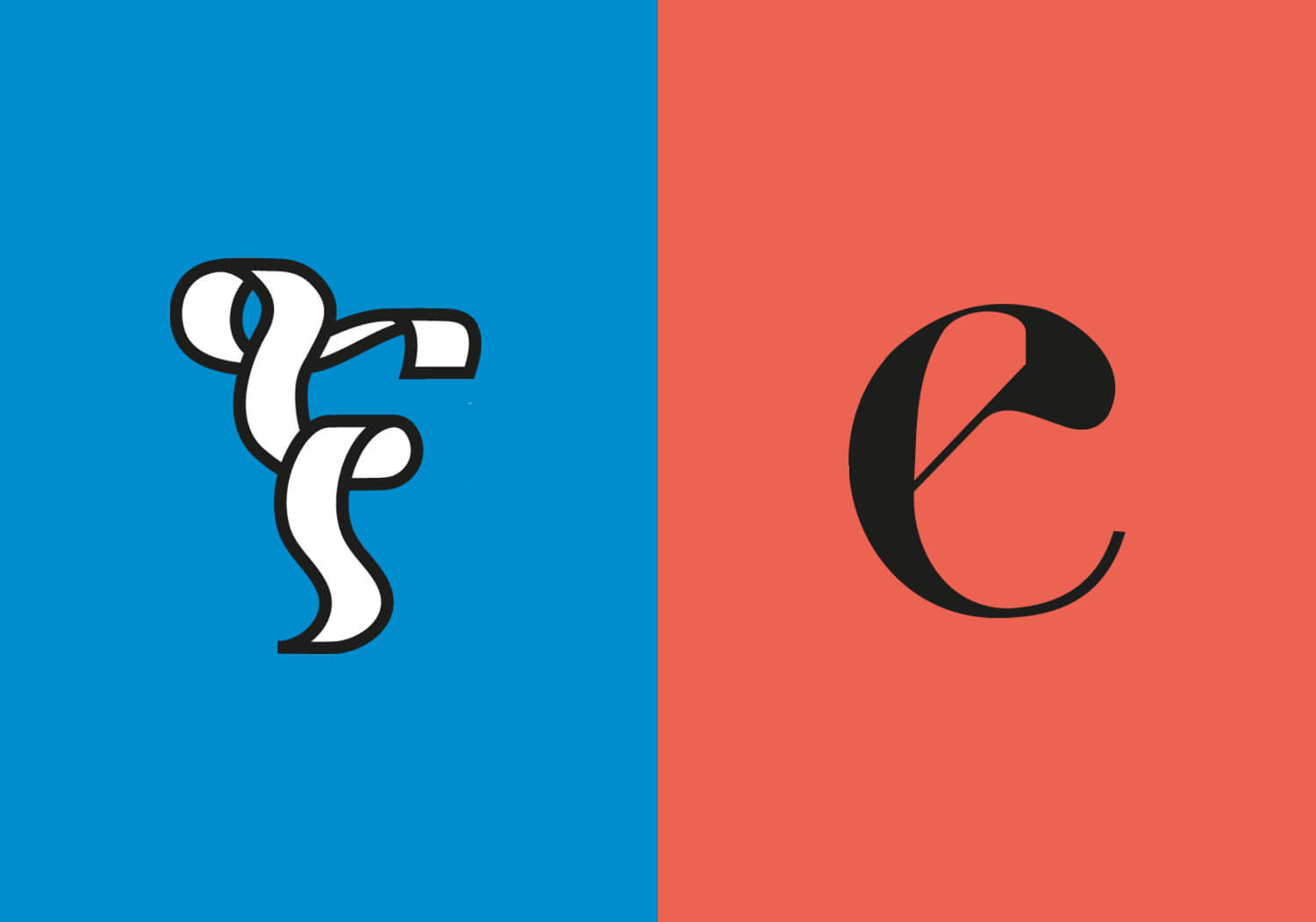 typographie expressive sur fond de couleur, design jean-charles abrial 