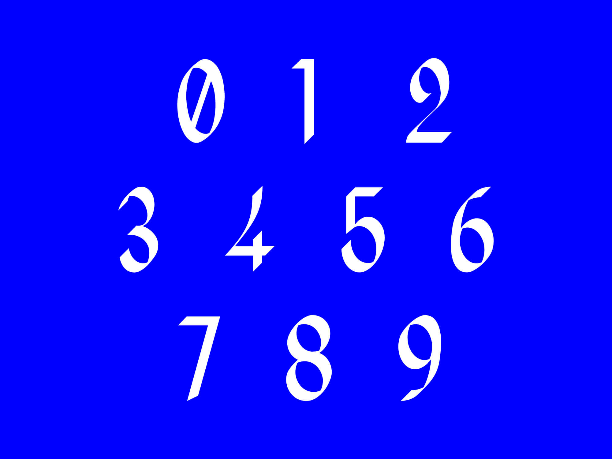 Les numeros de la typographie Yonne design jean-chalres abrial 