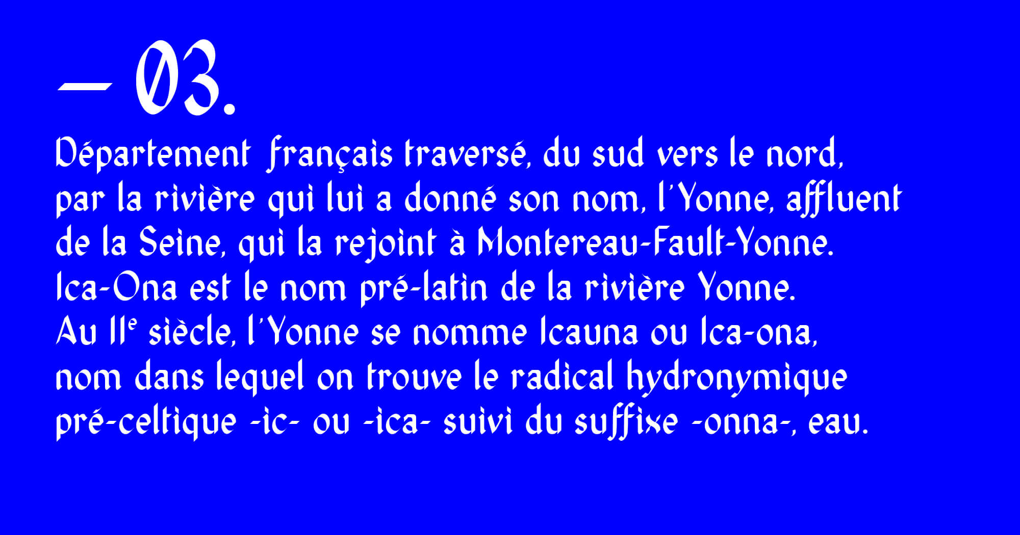 un pangramme pour montrer toutes les lettre de la typographie Yonne, design jean-charles abrial 