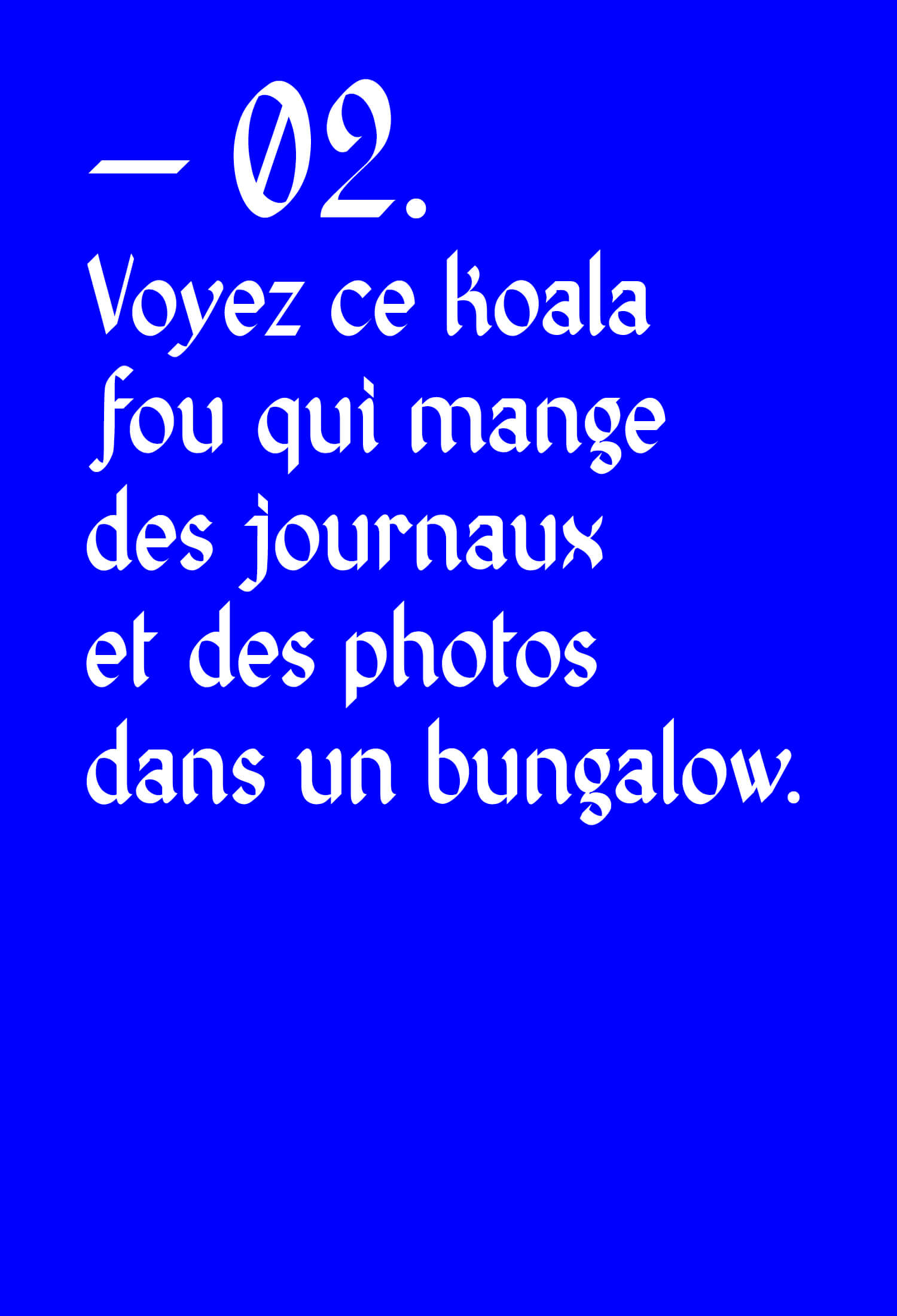 un pangramme pour montrer toutes les lettre de la typographie Yonne, design jean-charles abrial 