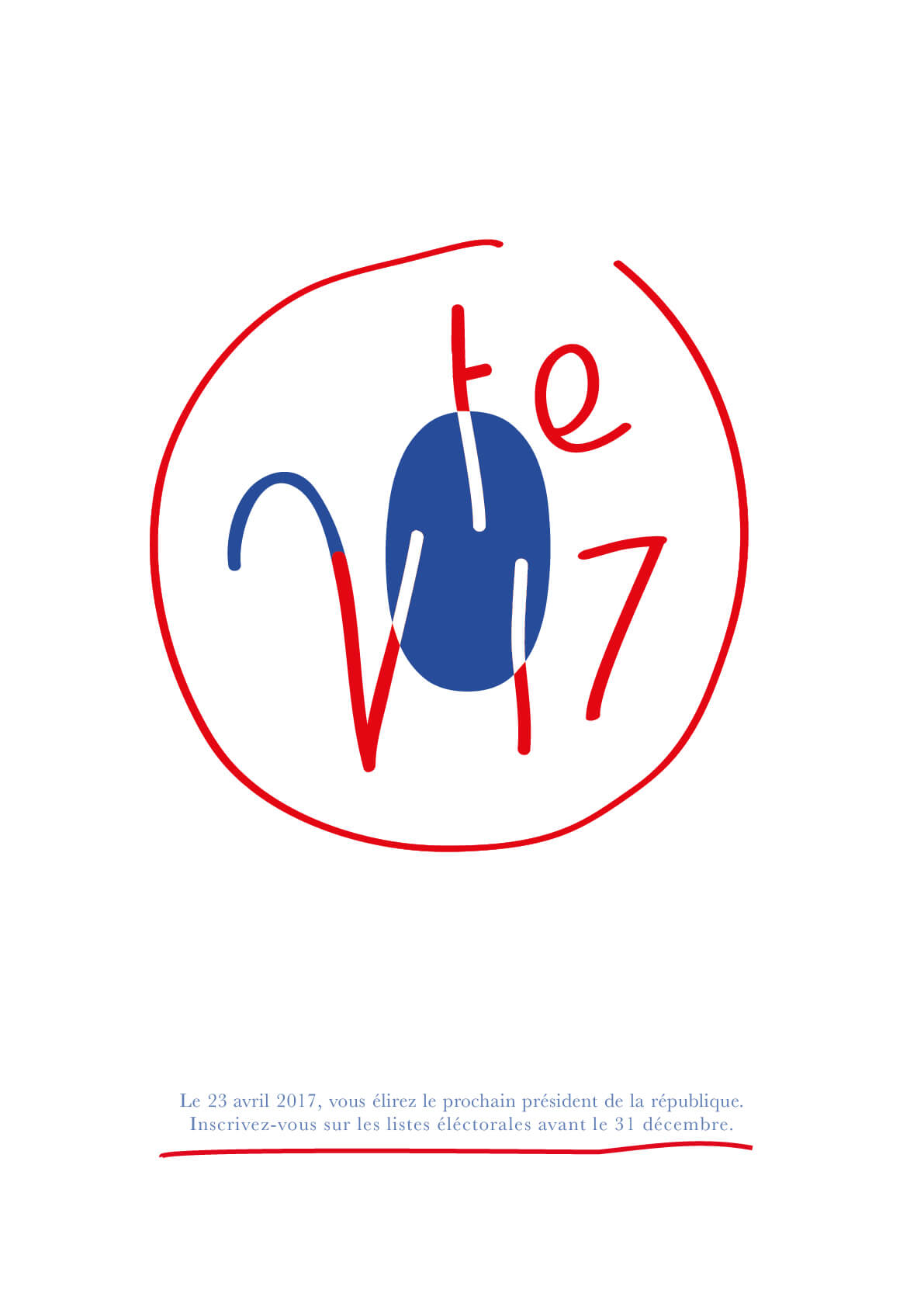 l'affiche présidentielle pour inciter au vote en 2017, design jean-charles abrial