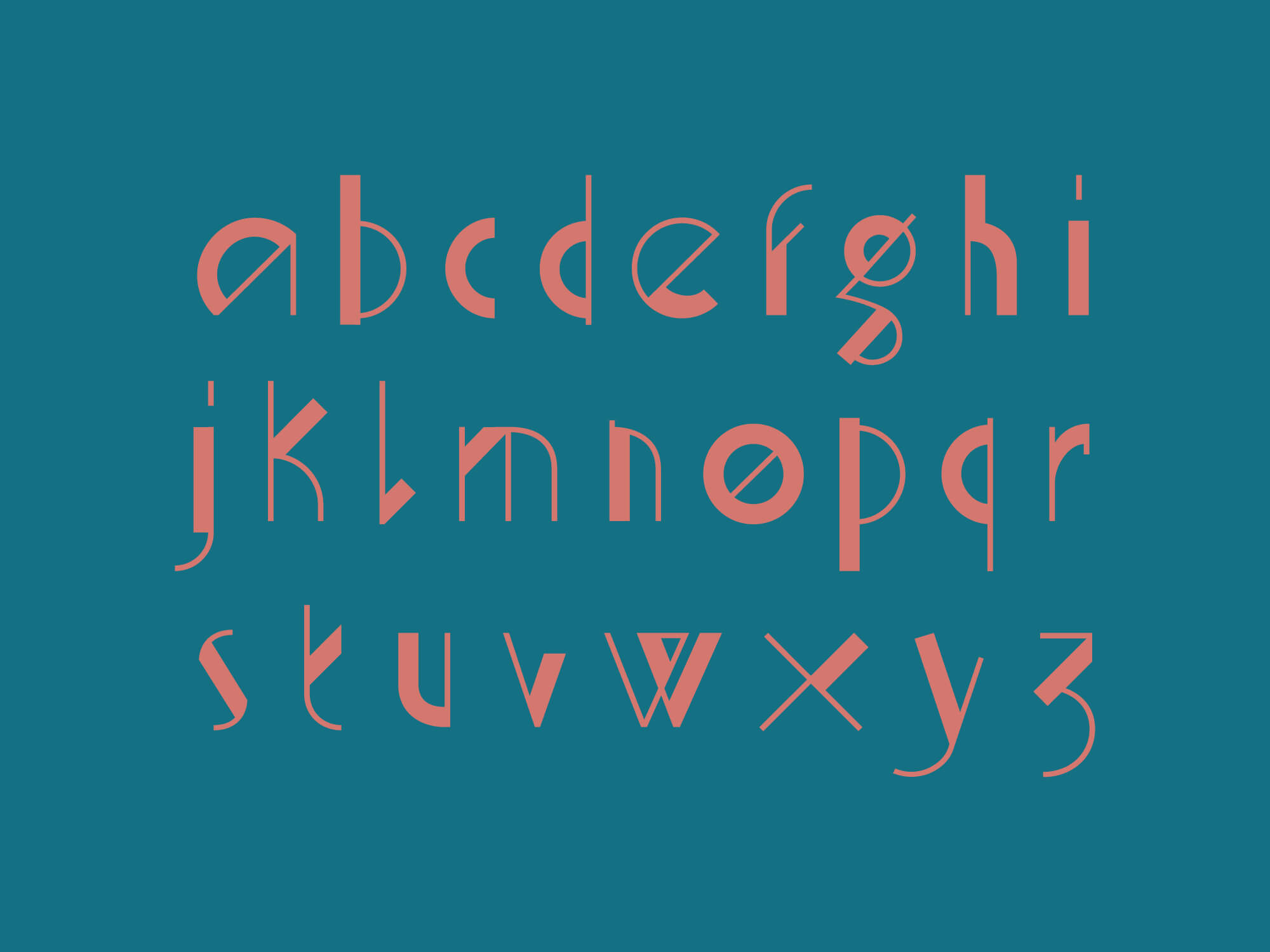 Alphabet bold de la typographie géométrique Ortaki, font design jean-charles abrial et cyril barrier