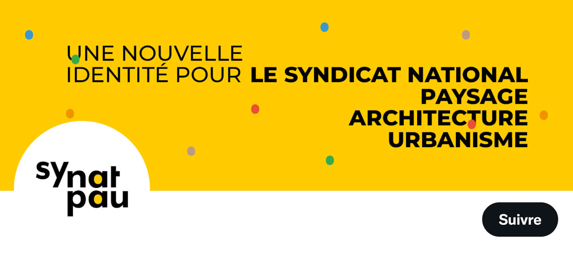 L'identité visuelle du syndicat des professions de l'architecrue et de l'urbanisme se decline sur les reseaux sociaux, graphisme et logo jean-charles abrial 