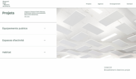 Le diaporama de la home page annonce les differentes activitées de l'agence d'architecture GSMA, design Jean-charles Abrial