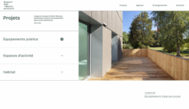 La home page du site de Gaspard Saint Macary Architecte mettant en avant son activité par l'image, design graphoque jean-charles abrial