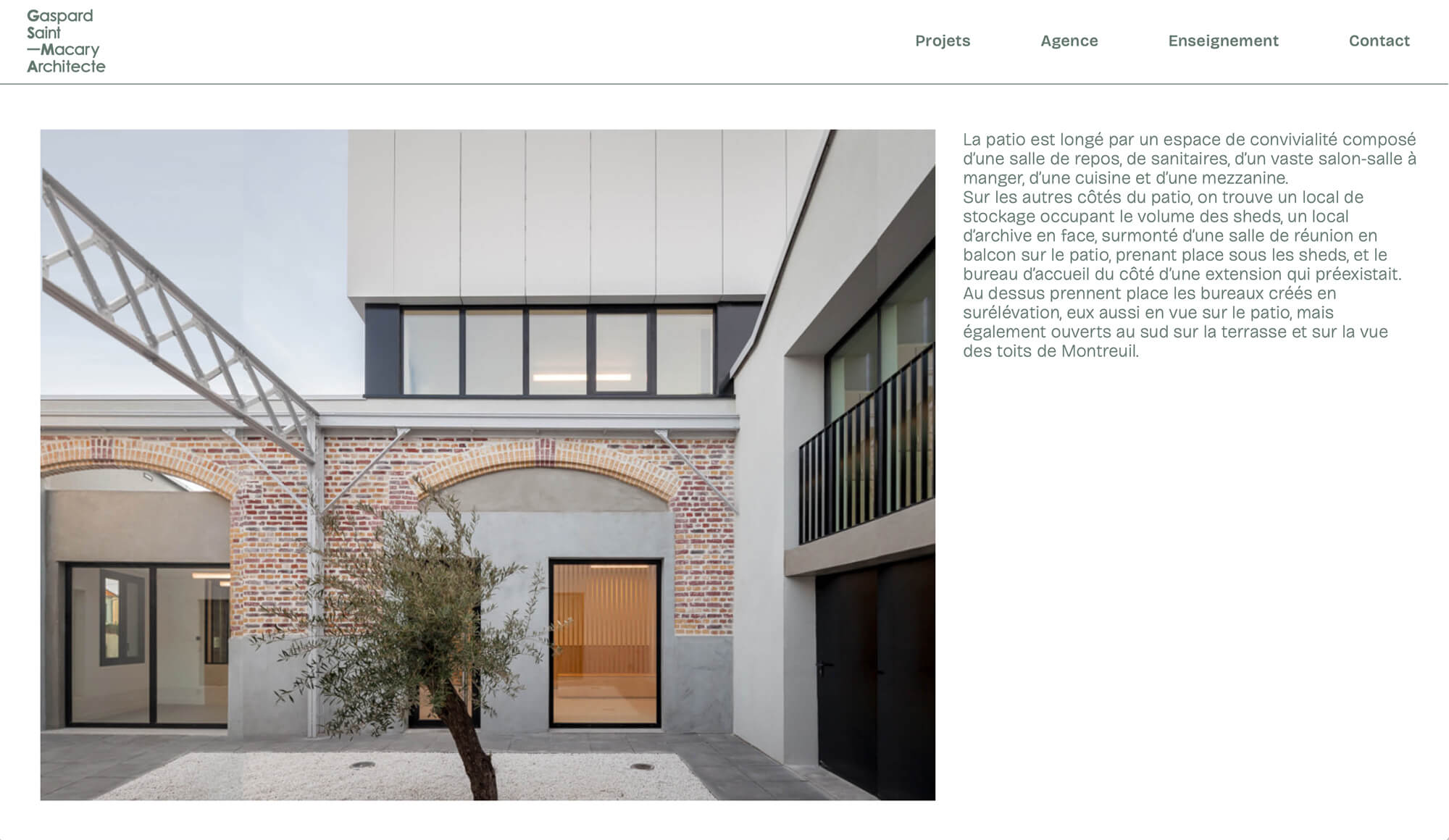 Mise en page du site internet de l'agence Gaspard Saint Macary Architecte, Maquette site web Jean-charles Abrial