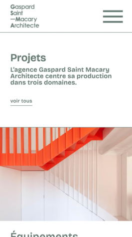 Le site internet de Gaspard Saint Macary Architecte à été designé par Jean-charles Abrial