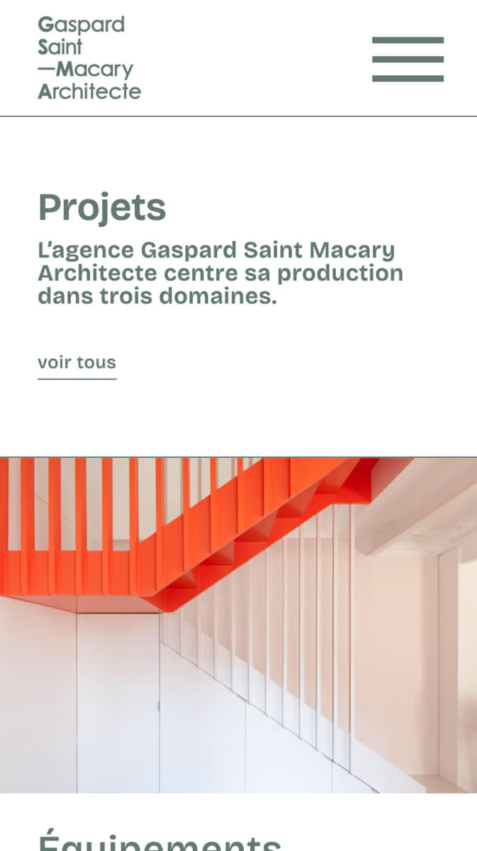 Le site internet de Gaspard Saint Macary Architecte à été designé par Jean-charles Abrial