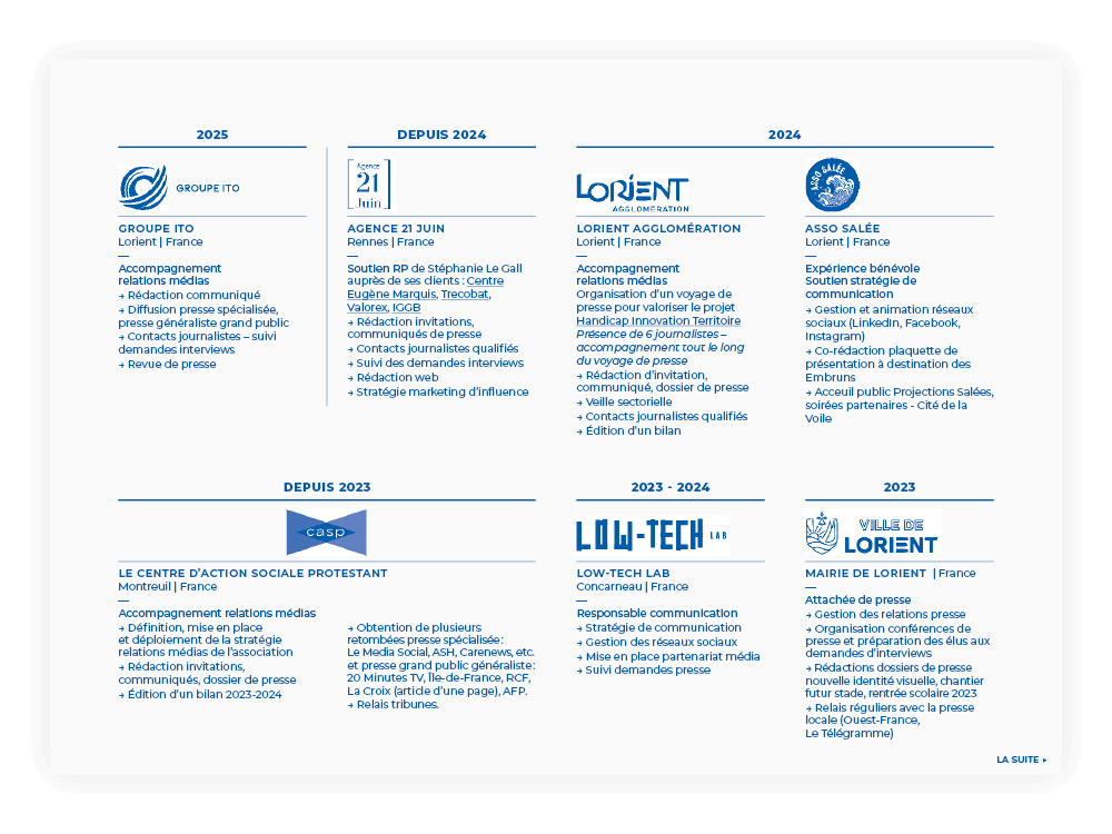 Le CV de l'agence Altitude avec une mise en page claire et lisible, design et maquette Jean-Charles Abrial