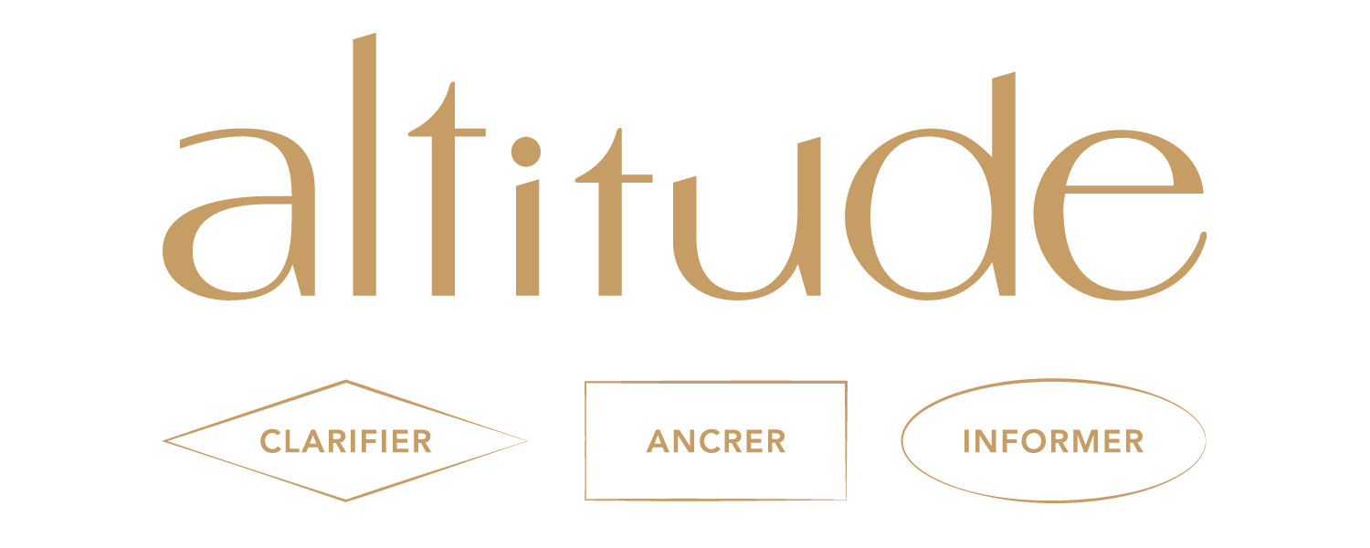 Le logo de l'agence de relations média Altitude, design du logo et stratégie Jean-charles Abrial