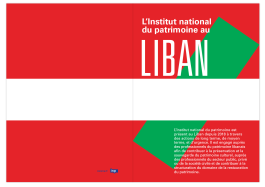Couverture de la double fiche print valorisant les action de l'institut national du patrimoine au Liban, design graphique et édition Jean-charles Abrial