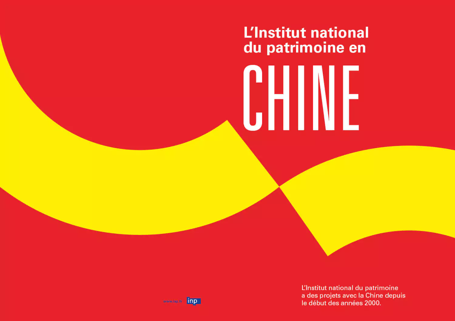 Couleur jaune et rouge du drapeau Chinois pour la couverture de la fiche double pour l'institut national du patrimoine, Graphisme institutionnel Jean-charles Abrial 