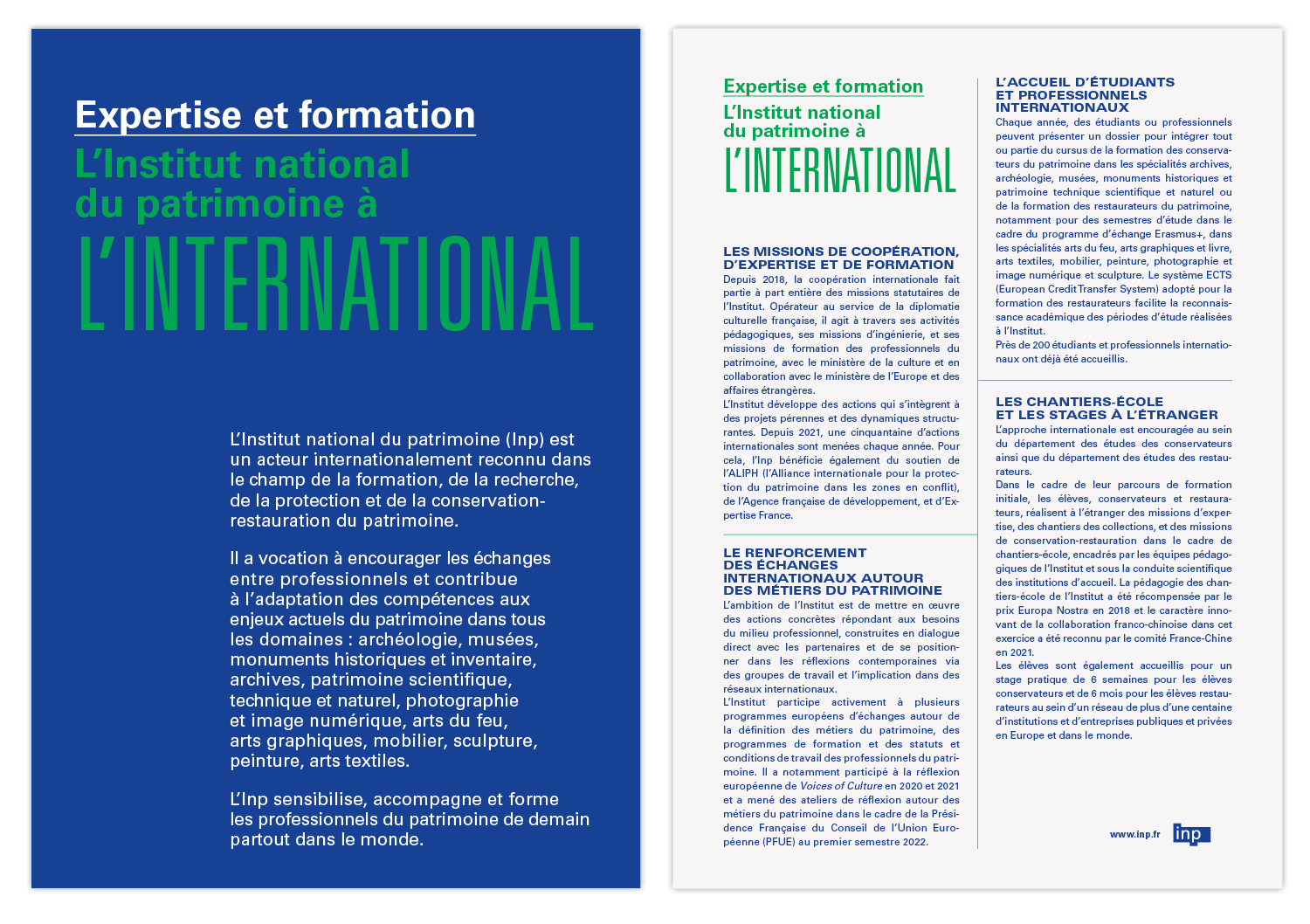 Mise en page des fiches de L'Inp à l'internationale graphisme et maquette Jean-charles Abrial