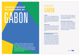 Maquette et grille de mise en page pour la Fiche de L'institut national du patrimoine sur leurs actions au Gabon, graphiste Jean-charles Abrial
