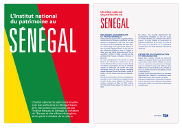 Fiche de L'institut national du patrimoine sur leurs actions au Sénégal, design graphique Jean-charles Abrial