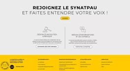 Le design graphique du footer du site web du synatpau est clair et épuré pour facilité l'information, direction artistique Jean-Charles Abrial 