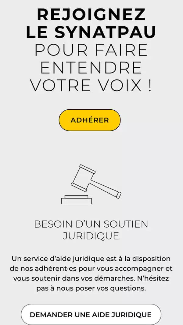 Version mobile du site web du Synatpau, formulaire de contact aec pictogramme sur-mesure, design web jean-charles abrial