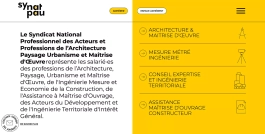 Home page du site internet du Synatpau, syndicat national des professions d'architecture et d'urbanisme, design web jean-charles abrial 