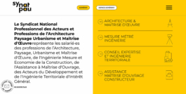 Home page du site internet du Synatpau, syndicat national des professions d'architecture et d'urbanisme, design web jean-charles abrial 