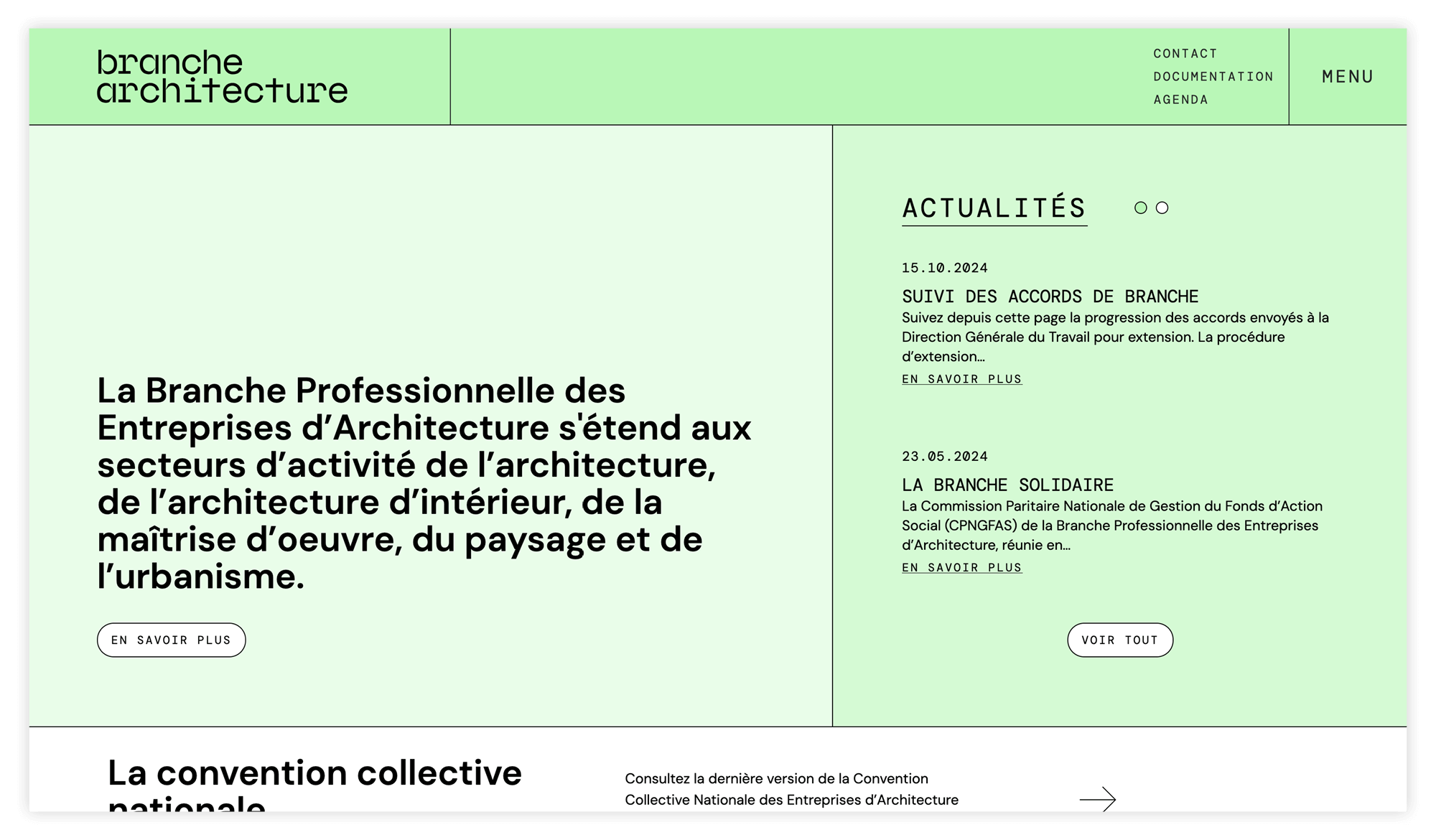 La home page du site internet de branche architecture, web design Jean-Charles Abrial 