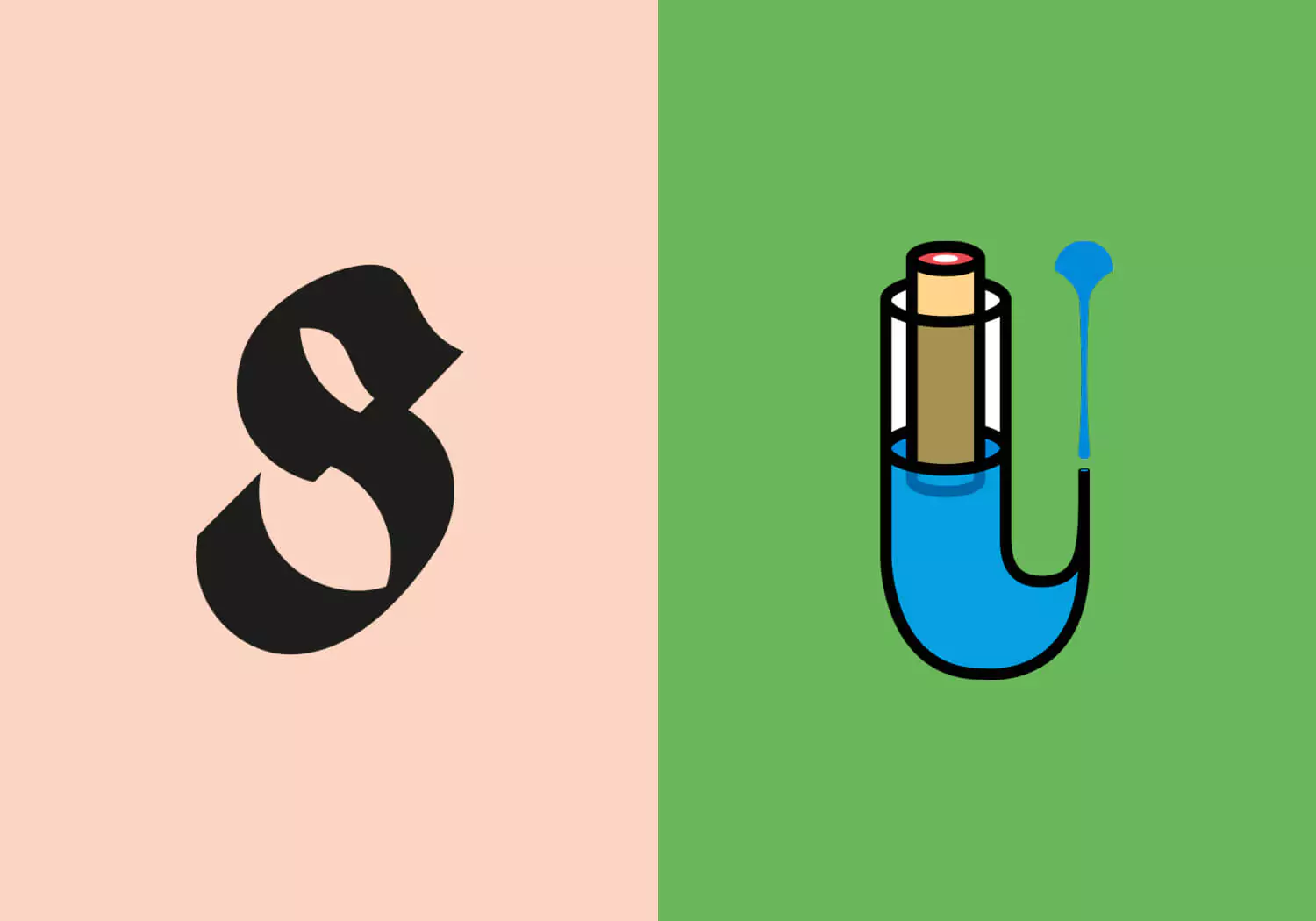 Lettre S et U pour le blog de typographie expressive cops and laws, design jean-charles abrial 