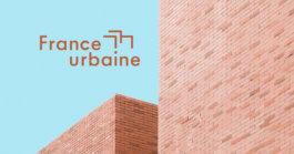 Logo France urbaine sur une photo de façade en briques et ciel bleu, design Jean-Charles Abrial