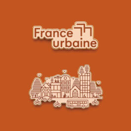 Pin's émaillés France urbaine, logo et illustration urbaine, objets de communication de l'identité visuelle Jean-Charles Abrial