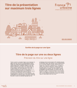 Diapositive de titre du gabarit PowerPoint France urbaine avec illustration de skyline urbaine, design Jean-Charles Abrial